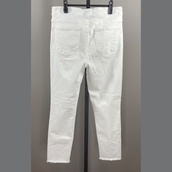 Paige Jeans Womens 30 white denim hoxton ankle peg skinny designer casual bow - Picture 7 of 9